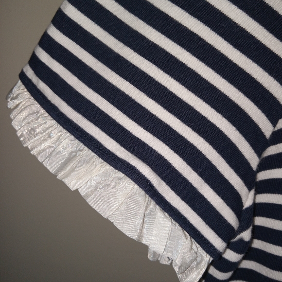 J Crew Navy/ Cream Striped Knee Length Dress Medium - Picture 5 of 8